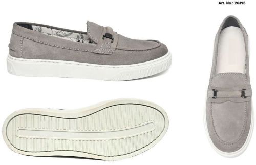 Grey Suede Slip On Loafer