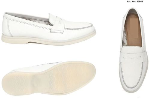 White Real Leather Suede Comfort Slip On Casual Shoes