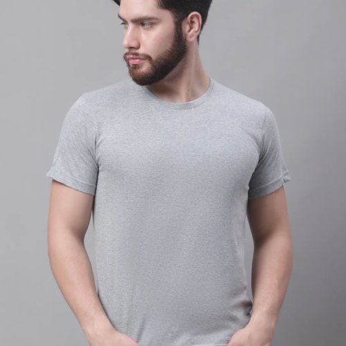 Mens Pure Cotton Round Neck Half Sleeves T Shirt