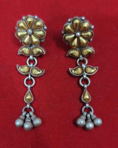 Designer Gold Plated Sterling Silver Drop Earrings