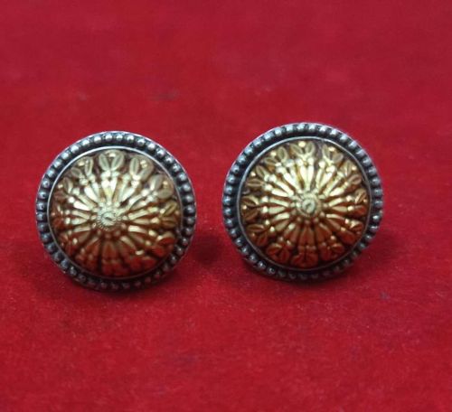 Elegant Gold Plated 925 Silver Stud Earrings