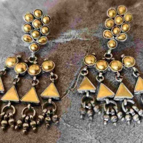 Ladies Hanging Gold Plated Earrings