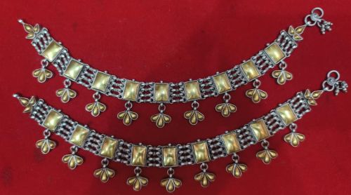 Ladies Silver and Gold Anklets