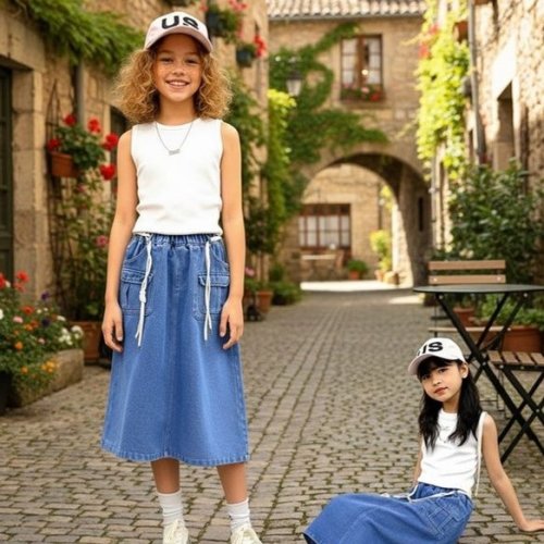 A Line Kids Girl Skirt