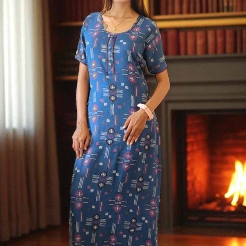 Alpine Printed Anarkali Style Ladies Gown