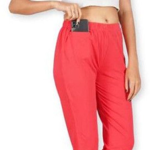 Babay Pink Women Cotton Lycra Trendy Pant