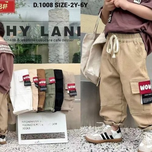 Cotton Blend Kids Boys Cargo Pant
