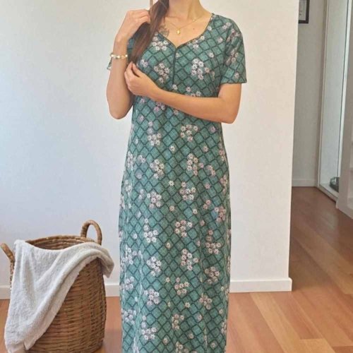 Elegant Printed Alpine Designer Gown