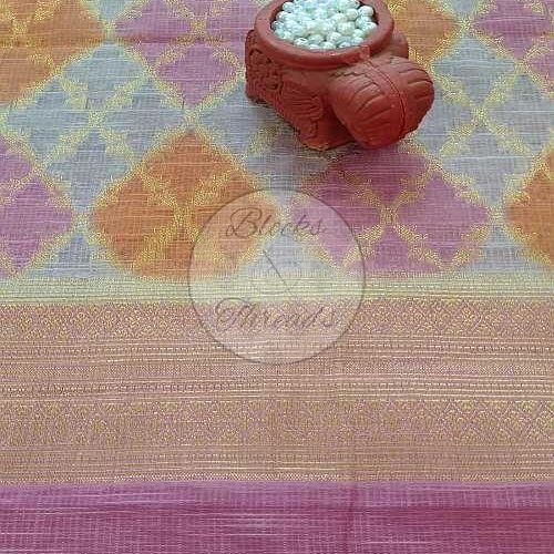 Banarasi Cotton Kota Mauve Suit Material with Dupatta