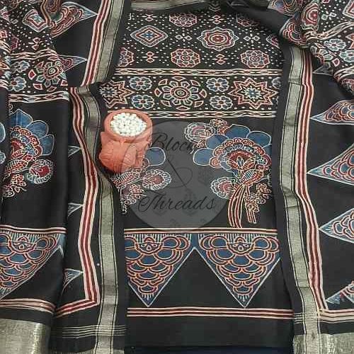Ajrakh Print Chanderi Suit Material