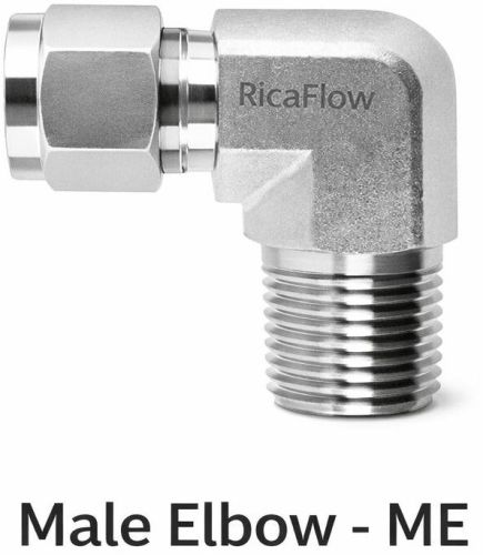 Stainless Steel Male Elbow (ME) SS 304 | Instrumentation Tube Fitting | BSP / NPT Thread | 90 Degree
