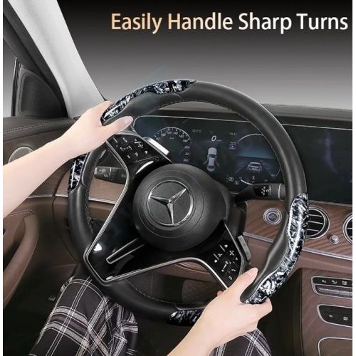 ABS Broken Carbon Texture Steering Wheel Grip Cover