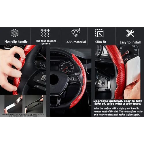Carbon Fiber ABS Texture Steering Wheel Grip Cover