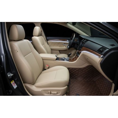 Ivory Leatherette Plain Solid Design Oem Premium Leather Seat Cover