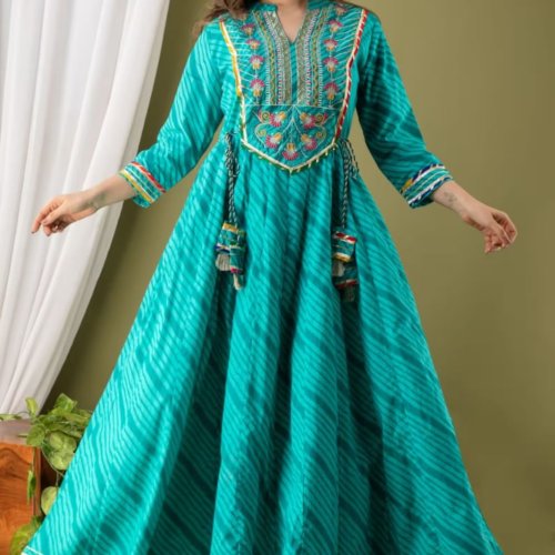Ladies Cotton Anarkali Kurta Set
