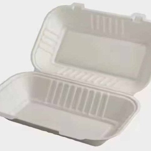 10x9 Inch Sugarcane Bagasse Biodegradable Disposable Clamshell Box