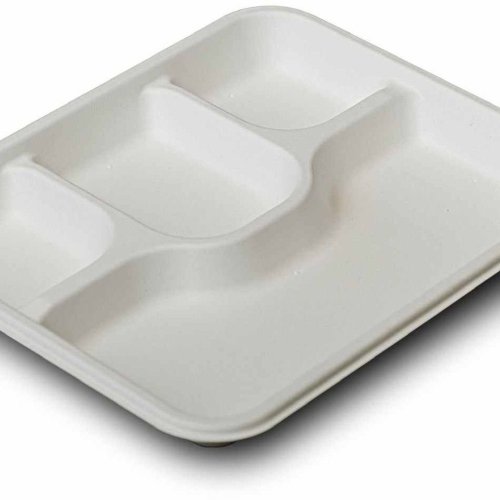 12 Inch 4CP Sugarcane Bagasse Biodegradable Disposable Plate