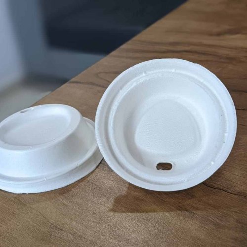 5 Inch Round Sugarcane Bagasse Biodegradable Disposable Jar Lid