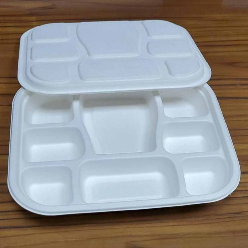 8 Compartment Sugarcane Bagasse Biodegradable Disposable Meal Tray