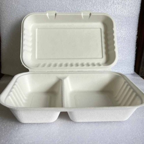 8x9 Inch Sugarcane Bagasse Biodegradable Disposable Clamshell Box