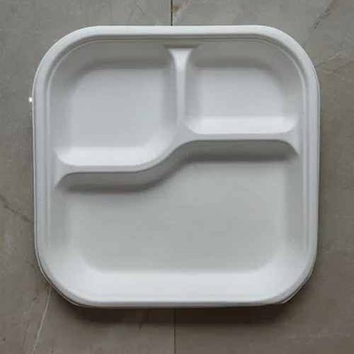9 Inch Square 3CP Sugarcane Bagasse Biodegradable Disposable Plate