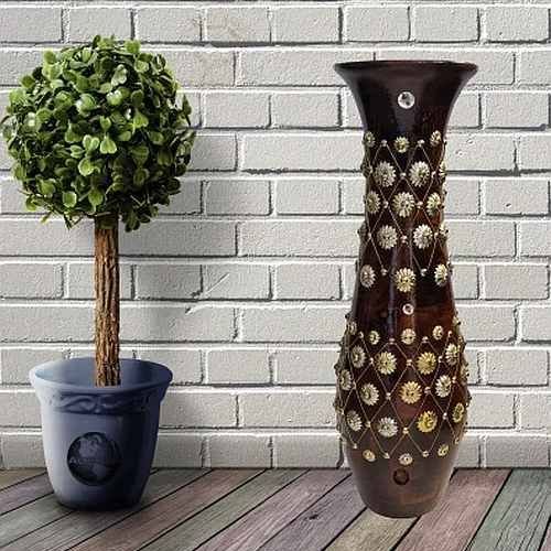 Antique Wooden Flower Vase