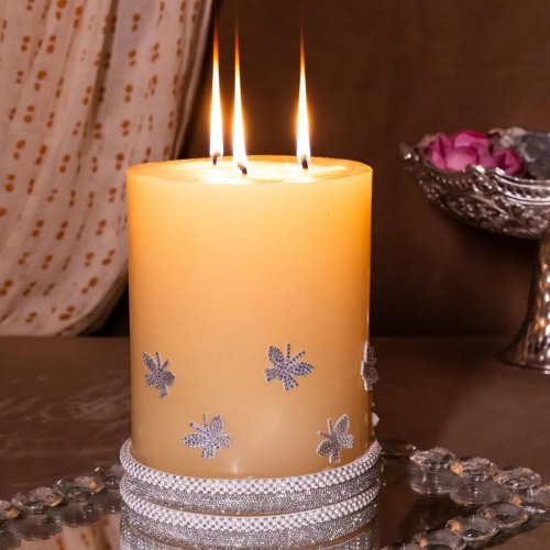 Decorative Round Wax Candle