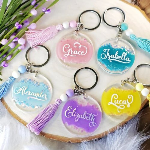 Name Initial Resin Keychain
