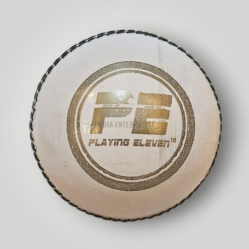 PE White Test Leather Cricket Ball