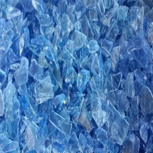 Unwashed Light Blue PET Bottle Flake