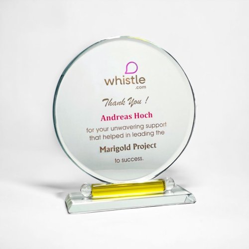 Crystal Circular Appreciation Plaque