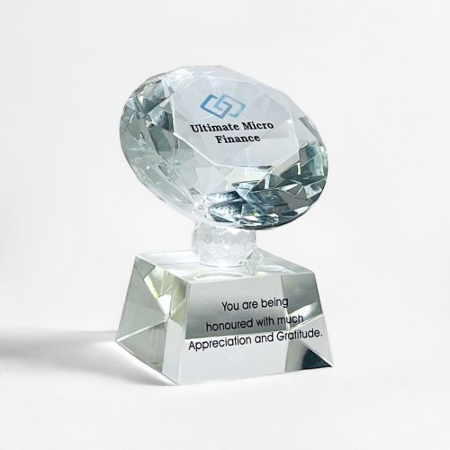 Crystal Diamond Appreciation Award Trophy