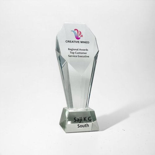 Crystal Faceted Excellence Award Trophy