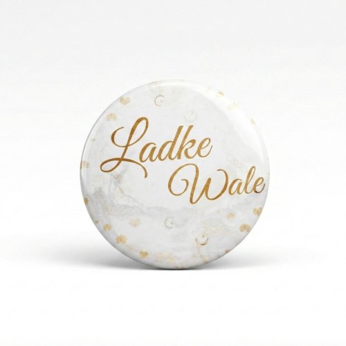 Round Golden Printed Ladke Wale Plaque