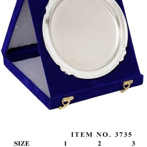 Silver Plated Round Plate with Velvet Box