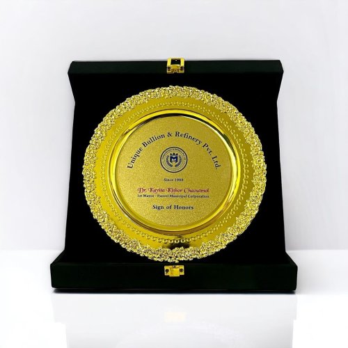Velvet Boxed Golden Honor Plate Plaque