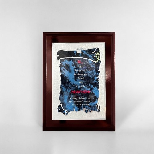 Wooden Frame Crystal Achievement Plaque