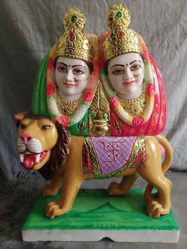 Goddess Chamunda Mata Handcrafted Marble Statue