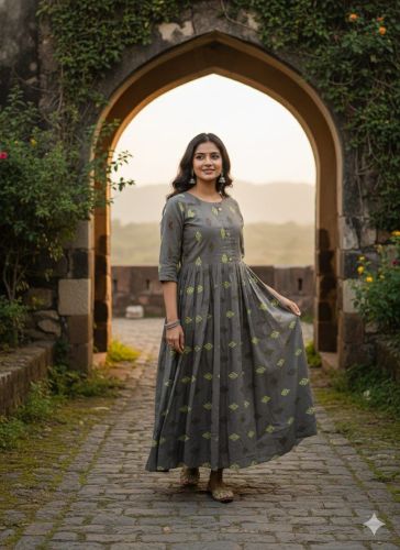 Ladies Ethnic Printed Rayon Kurti