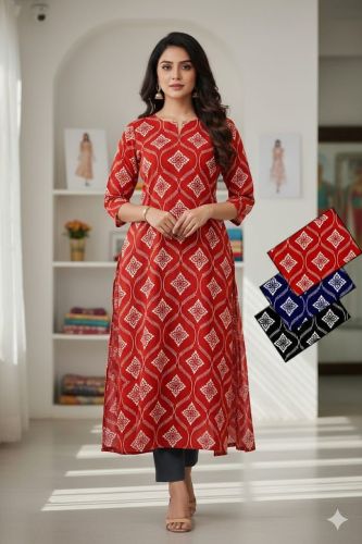 Ladies Lightweight Printed Rayon Kurti