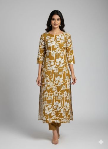 Women Festival Wear Floral Printed Rayon Kurti