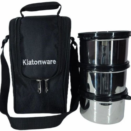 Black Insulated Lunch Bag with SS Containers