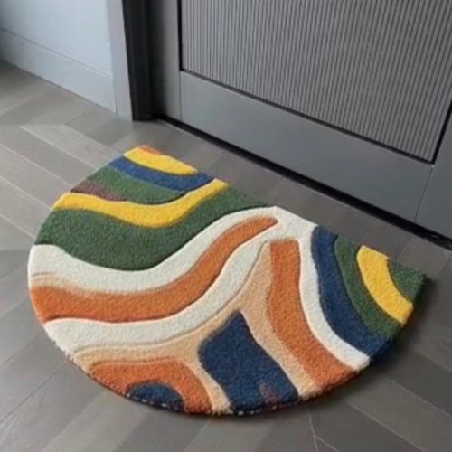 Half Round Anti Skid Microfiber Bathmat