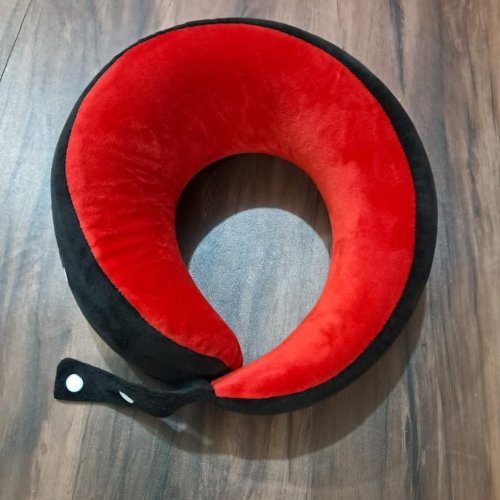 Red Black U Shaped Memory Foam Travel Neck Pillow