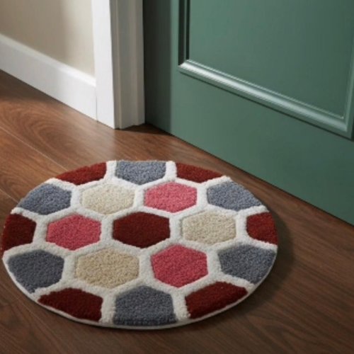 Round Hexagonal Pattern Bathmat