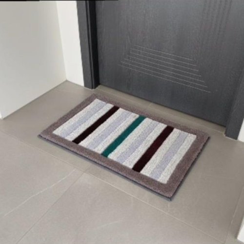 Striped Microfibre Anti Skid Bathmat