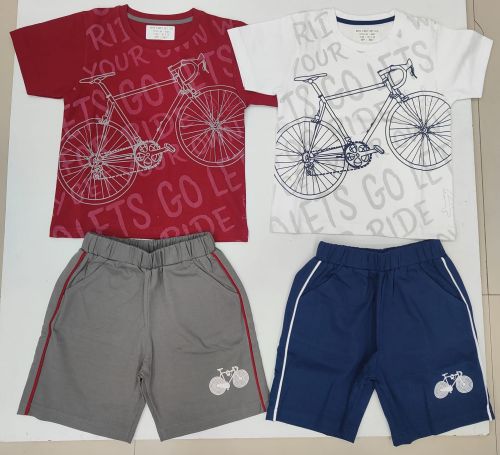 Boys Bicycle Print Cotton Set