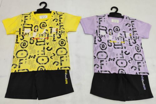 Boys Cotton Typography Print T-Shirt Shorts Set