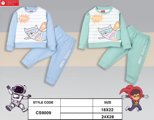 Kids Cartoon Printed Sweatshirt Jogger Set