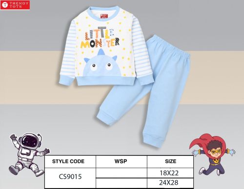 Kids Monster Print Sweatshirt Jogger Set